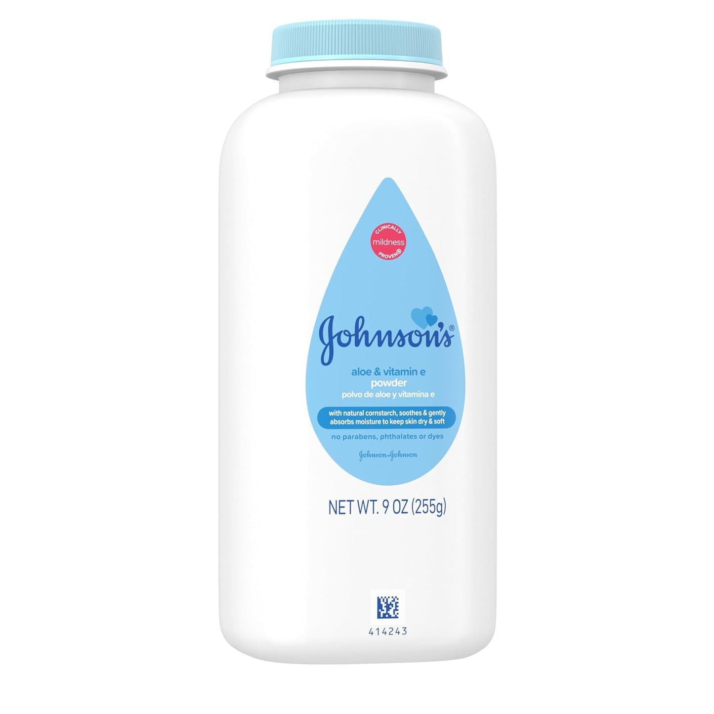 Johnson's Baby Powder, Pure Cornstarch with Aloe & Vitamin E, 9 ounces