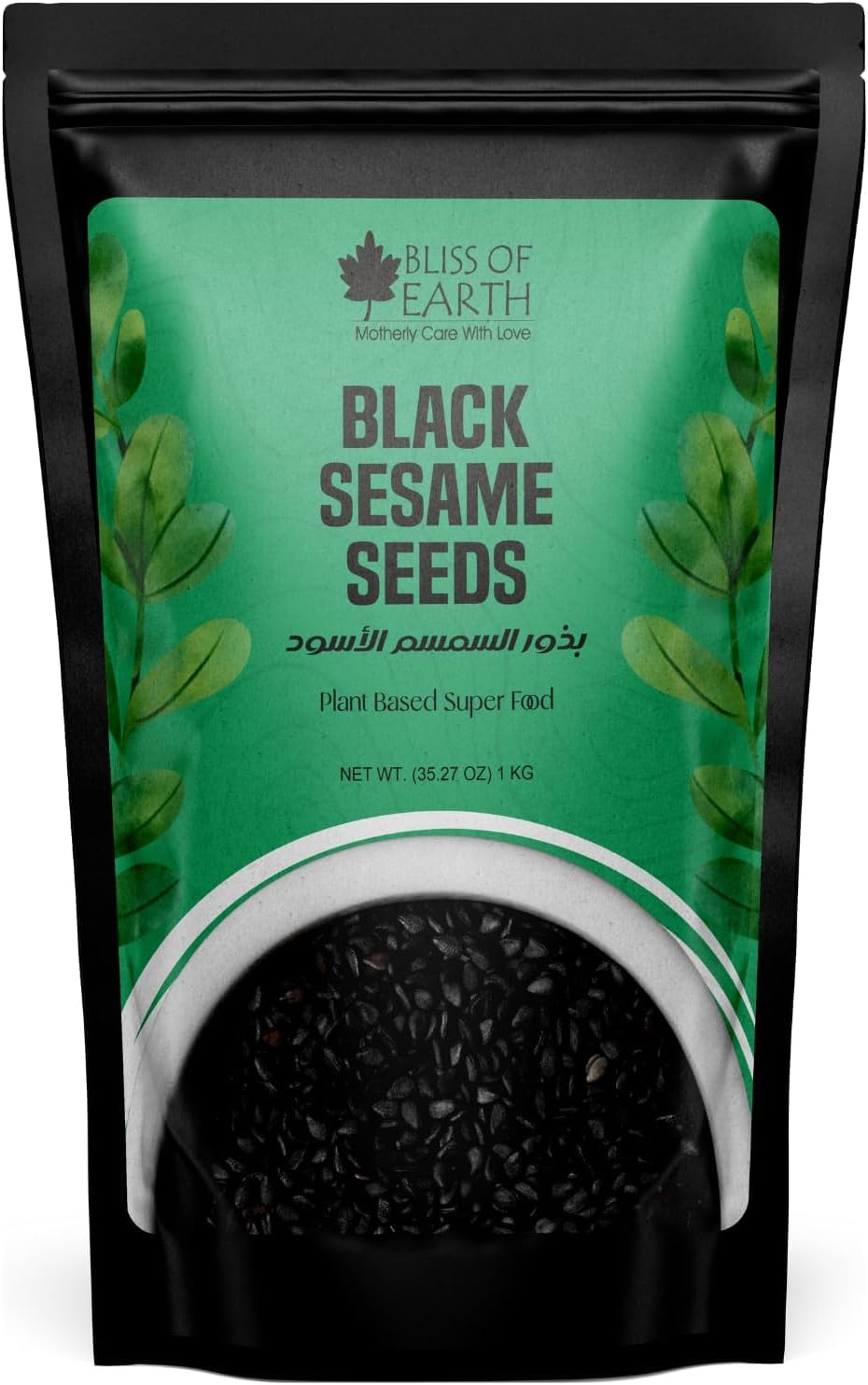 Bliss of Earth 1kg unhulled Black Sesame Seeds, Kaale Til, Fresh & Organic Fully Fiber Rich Great for Cooking & Baking