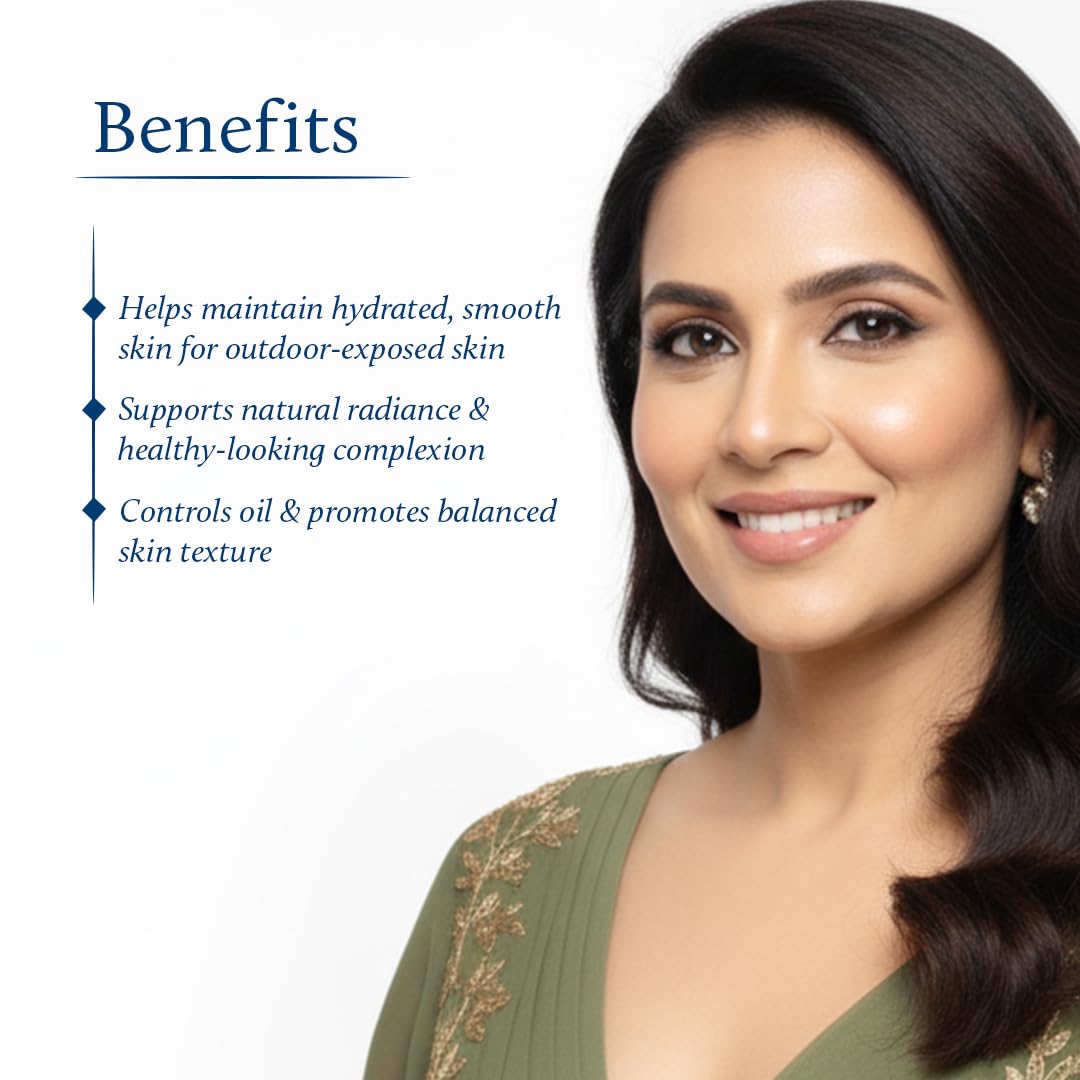 Blue Nectar Eladi Outdoor Sun Cream for Women with SPF 30 Sunscreen | Hydrating Suncream with Yashad Bhasm for Protection & Nourishment | Day Cream for Glowing Skin (19 Herbs, 50g)