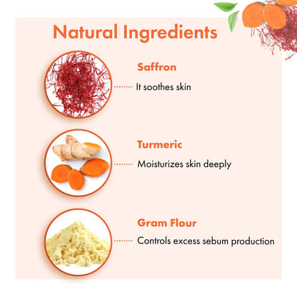 Good Vibes Ubtan 100% Pure Insta Glow Powder, 150 g | Detoxifying Cleansing Brightening Face Pack Powder For All Skin Types | With Turmeric, Saffron, Gram Flour | No Parabens, Sulphates & Mineral Oil