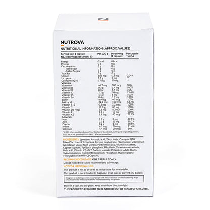 NUTROVA Kerastrength For Men & Women (30 Capsules) With Biotin - Prevents Hair-Fall,Strengthens & Grows Hair With Vitamins A,C,D3,B-Complex,Lycopene Inhibits Hair-Fall Hormone Dht,1 Count