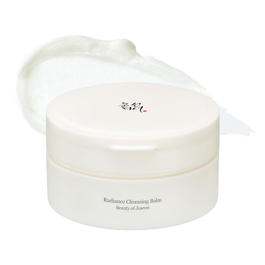 Radiance Cleansing Balm container with lid on a white background