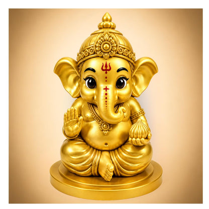 VASPAR Cute Ganesha Idol for Car Dashboard & Home Decor | Mini Ganpati Murti | Vinayagar Statue for Pooja Room, Office Desk & Living Room | Decorative God Idol for Housewarming, Diwali & Gift