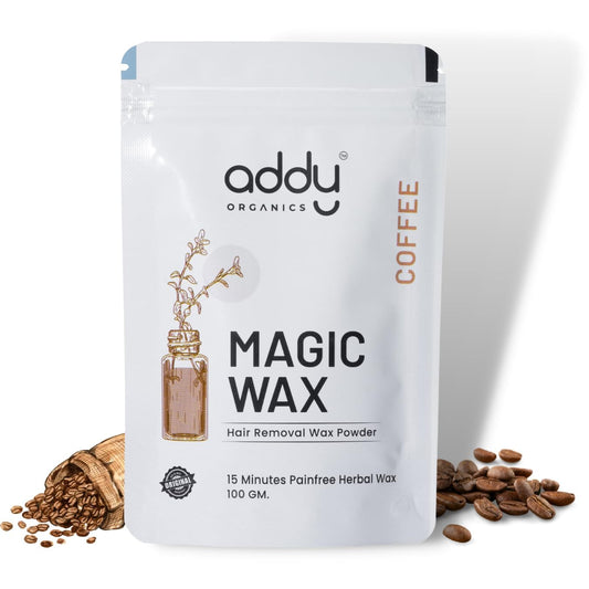 Addy Organics Women Herbal Wax Powder for Hair Removal - Instant & Painless Magic Wax for Men & Women, Ayurvedic Natural Waxing Powder for All Hair Types & Skin Areas, Perfect for Hands, Legs, Underarms & Bikini wax (100gm, Coffee)