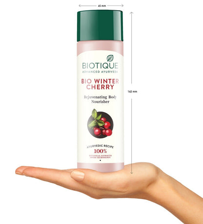 Biotique Bio Creamy Coconut Ultra-Rich Body Lotion For Extra Dry Skin, 180ml & Bio Wintercherry Lightening & Rejuvenating Body Nourisher, 190ml