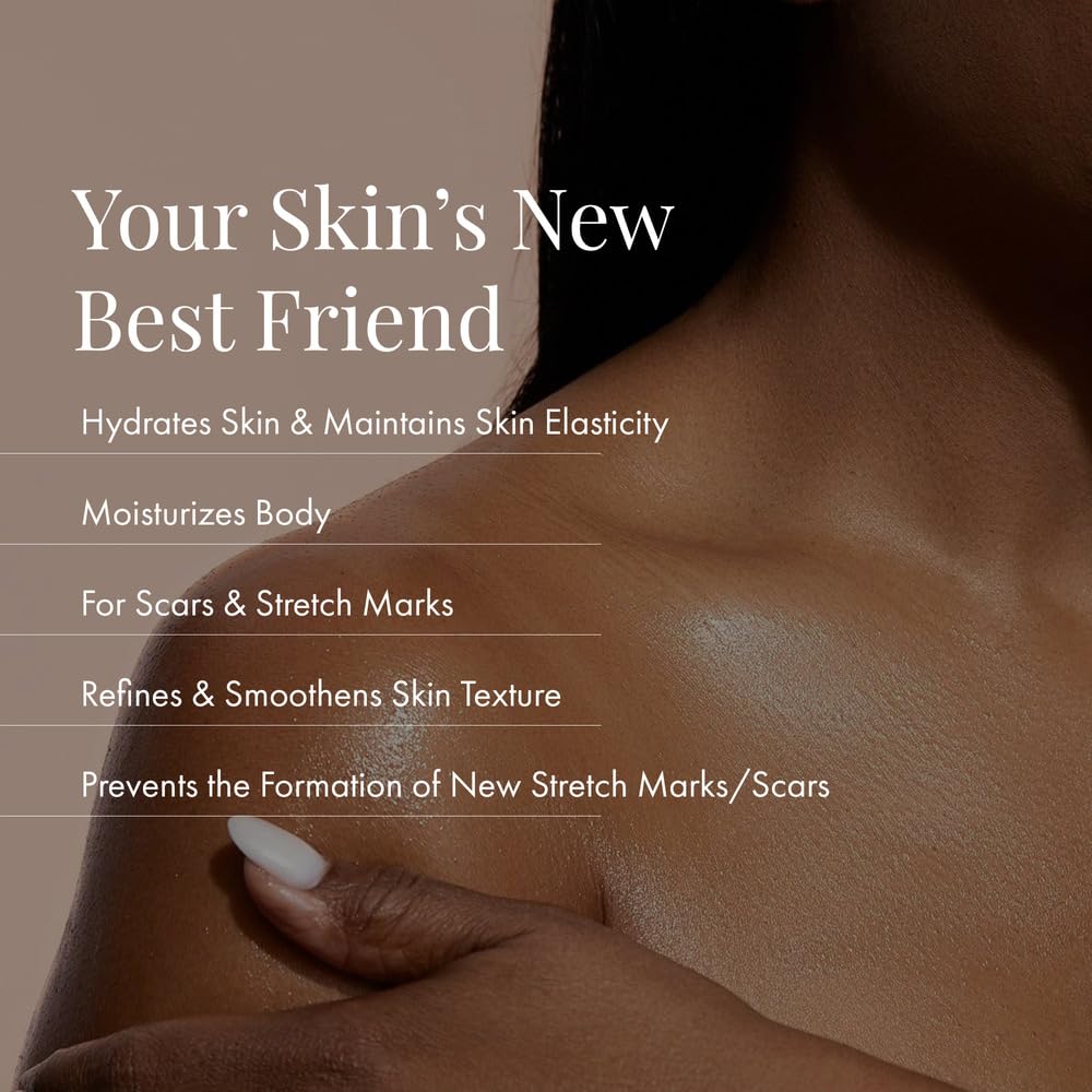 Product advertisement for skin care with text on a blurred background