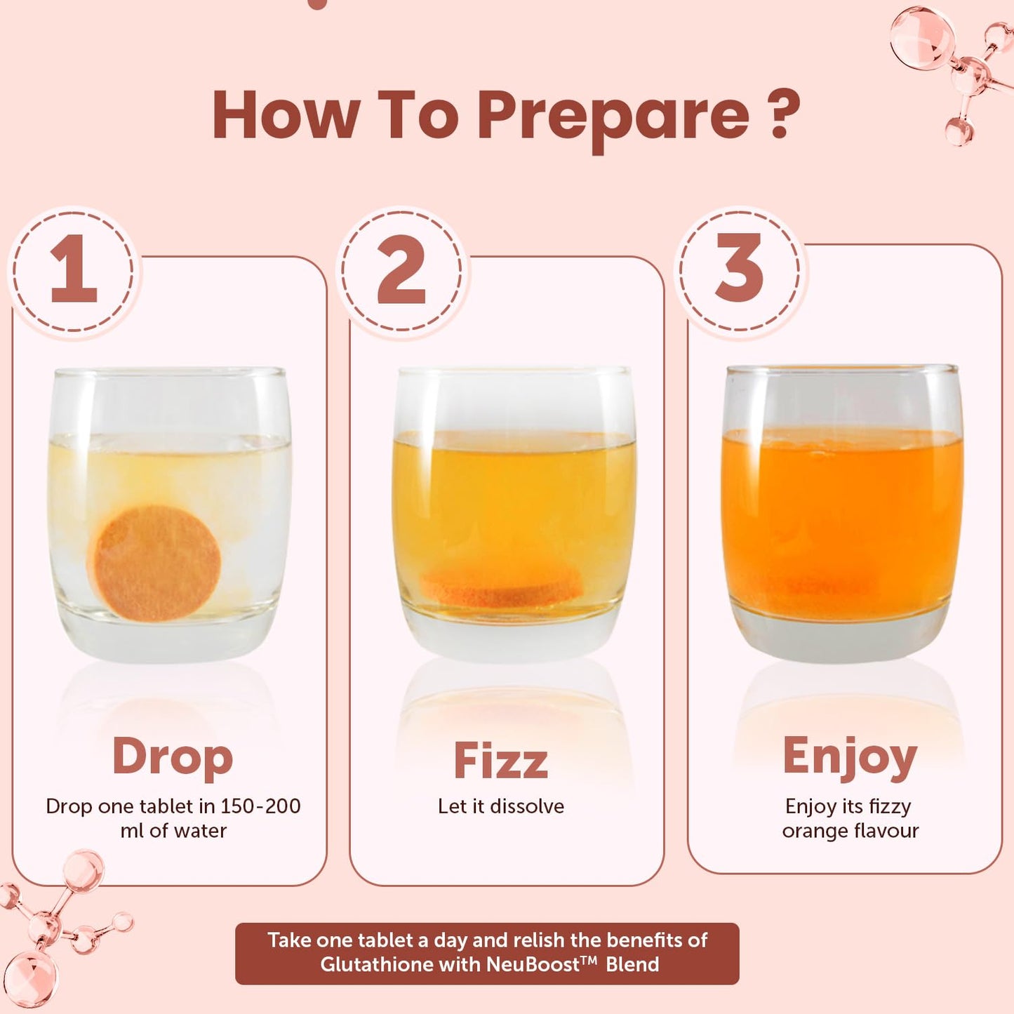 Neuherbs Glutathione 600mg - 15 Effervescent Tablets For Healthy & Glowing Skin | L-Glutathione Tablets With Hyaluronic Acid, Vitamin C & E For Skin Glow, Hydration & Anti Pigmentation | Orange Flavour