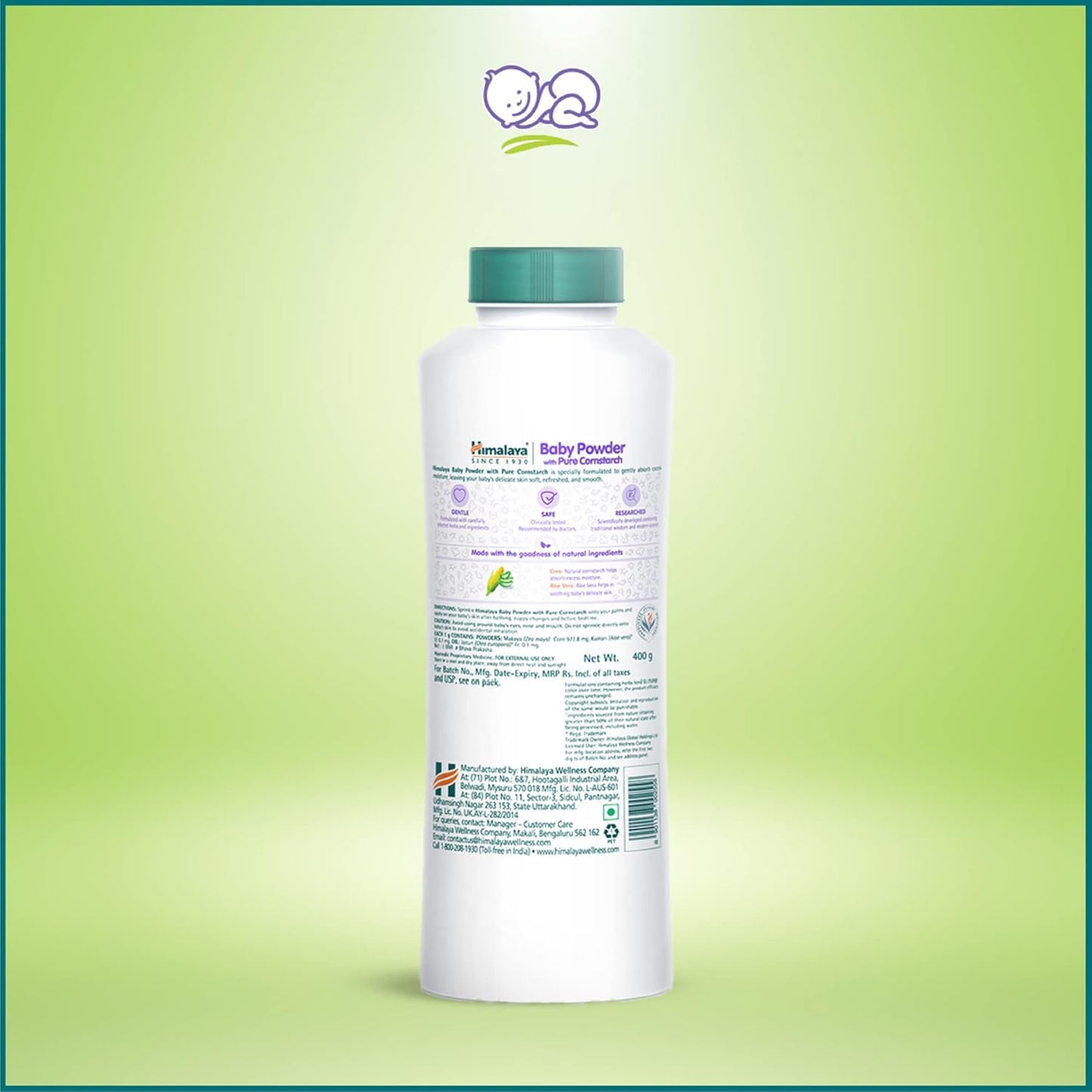 Himalaya Pure Cornstarch Baby Powder 100g | Keeps baby's skin soft and dry | Absorb excess moisture & Reduces Odour