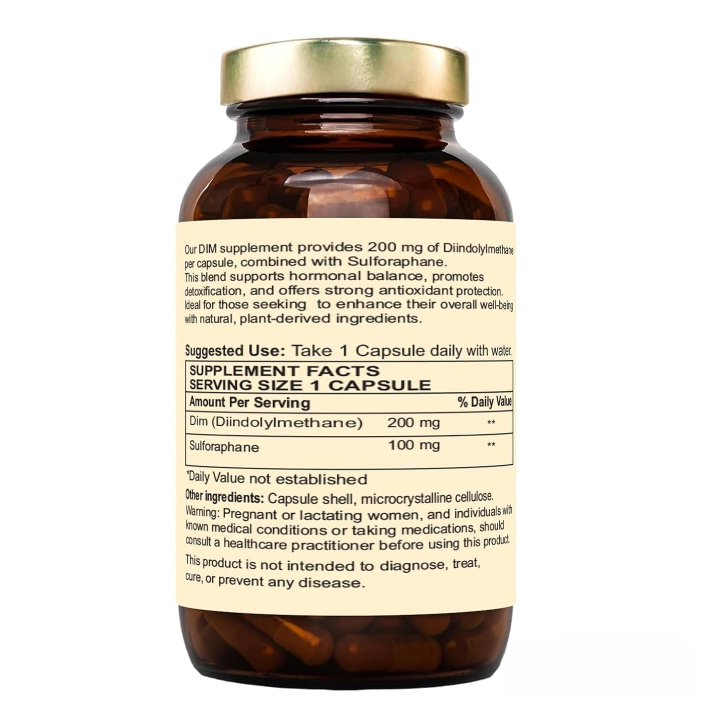Nutraliebe DIM Supplement 200 mg, 90 Capsules, Hormonal Imbalance Support