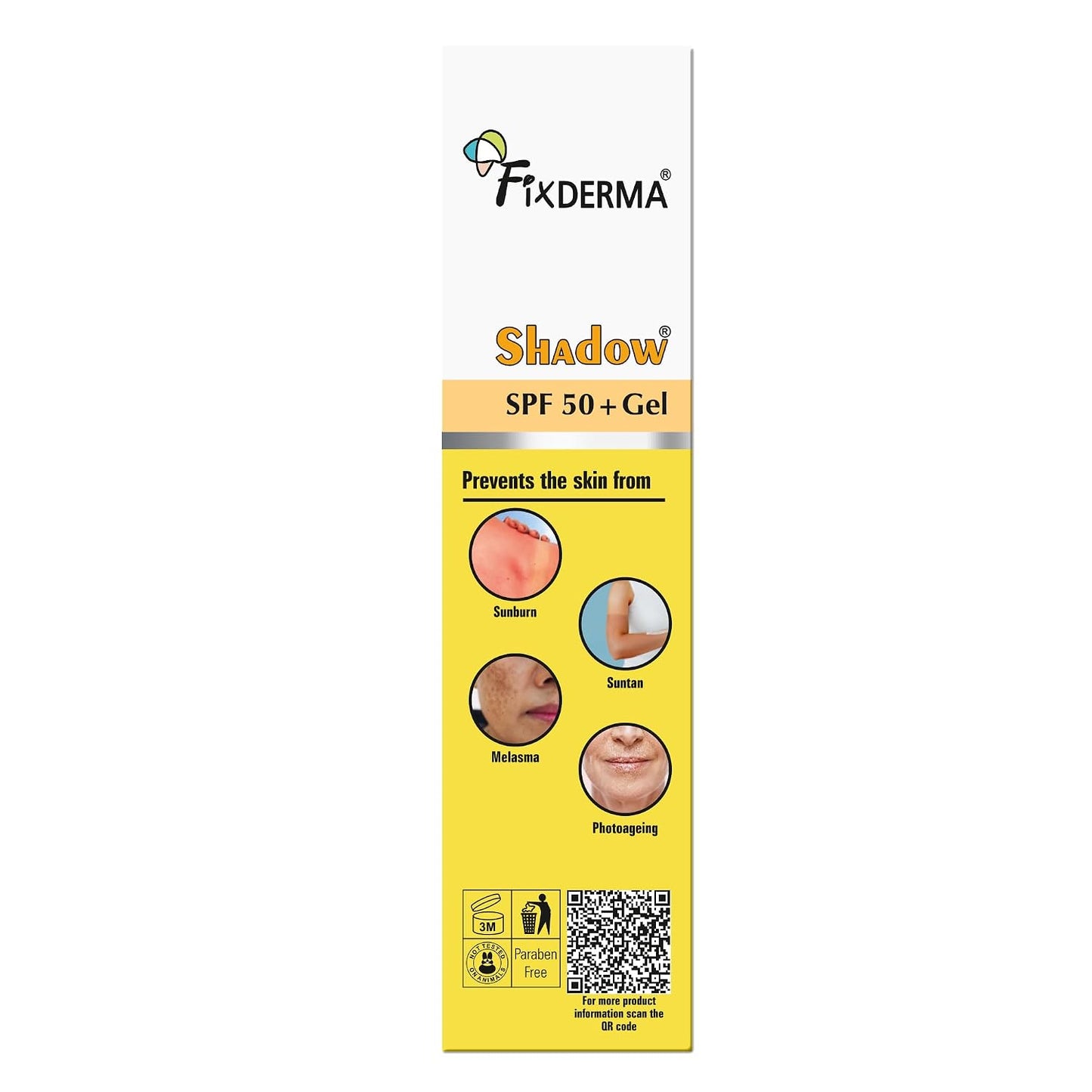 Fixderma Shadow Sunscreen SPF 50+ PA+++ Gel | Sunscreen SPF 50 for Oily, Acne Prone & Normal Skin | Broad Spectrum & UVA & UVB Protection | Lightweight | No White Cast | For Unisex - 75G