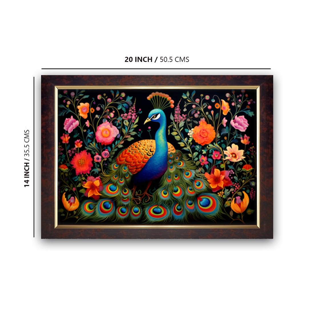 Premium Sparkle Lamination, Peacock Photo Frame, Copper Gold, 14x20 Inch 24273