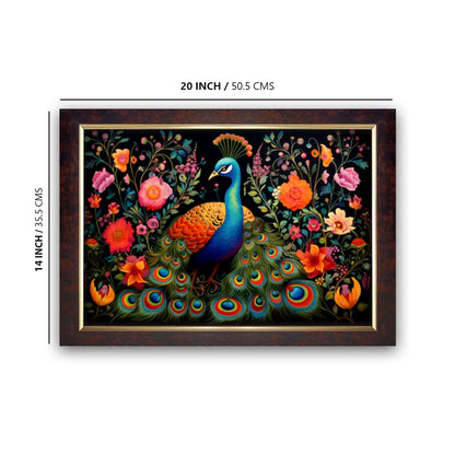 Premium Sparkle Lamination, Peacock Photo Frame, Copper Gold, 14x20 Inch 24273