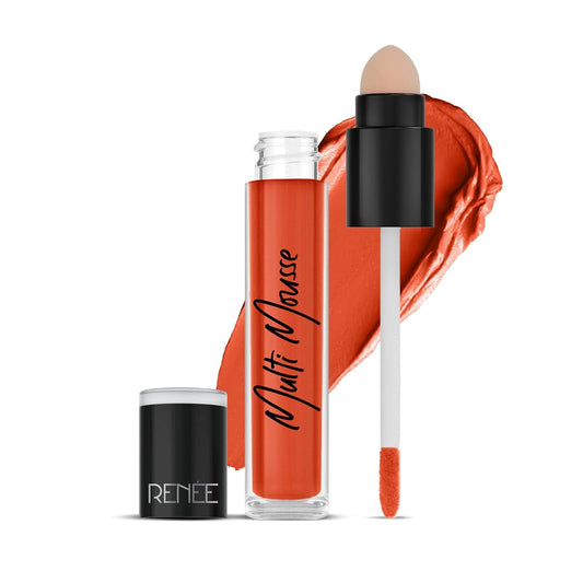 RENEE Multi-mousse for Lips, Cheeks & Eyes, Cocoa Frosting 5gm | Matte Finish, Rich Color Payoff With Weightless & Velvety Smooth Texture | Non-drying, Highly Blendable Formula