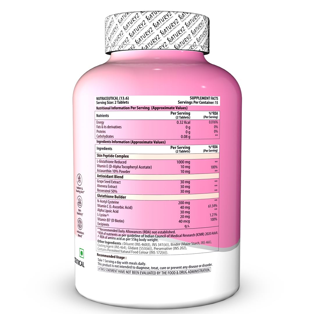 Pink supplement bottle with nutritional information on a white background