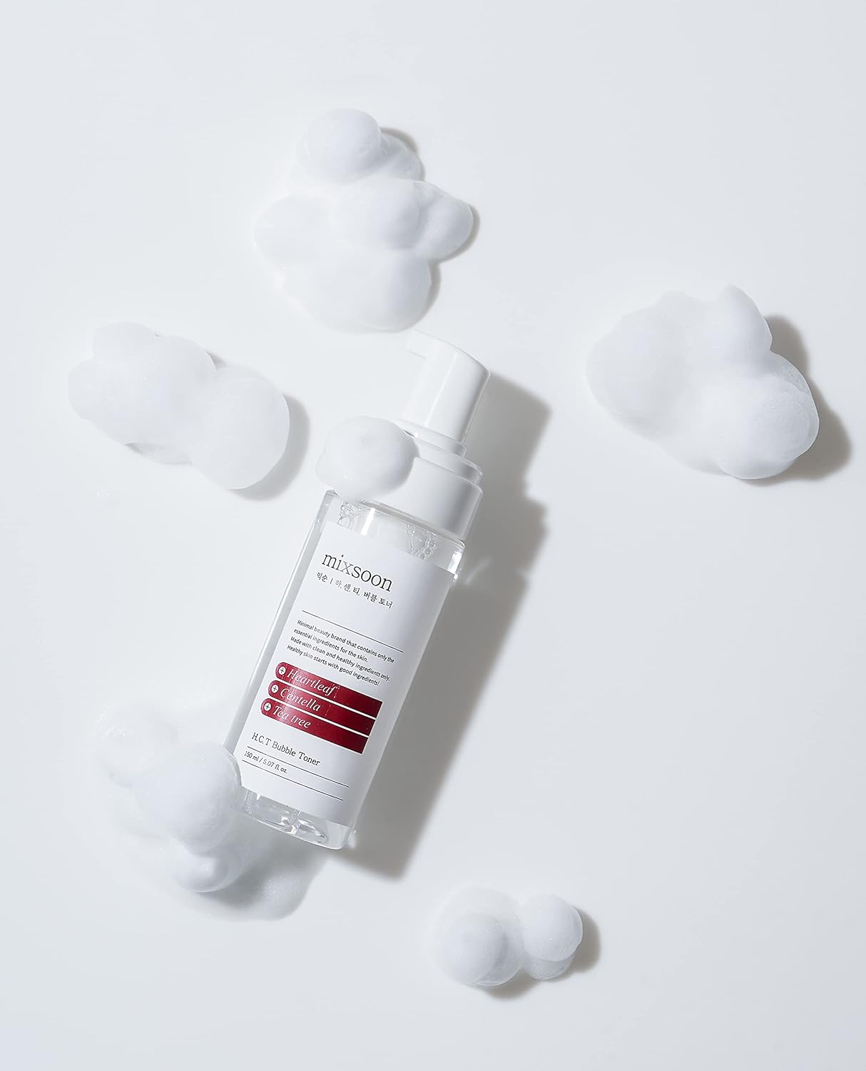 mixsoon H.C.T. Bubble Toner (150ml) Korean Gentle Toner with Heartleaf, Centella & Tea Tree, Deep Hydration & Soothing Formula, Balances & Prepares Skin, Removes Impurities, Calms Sensitive & Dry Skin