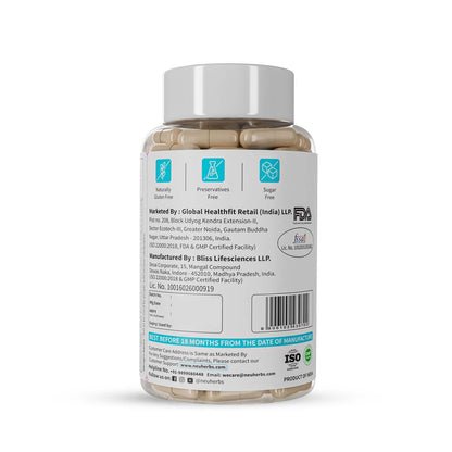 Neuherbs Acidophilus Daily Probiotics with Prebiotic, Blend of six healthy Probiotics (20 Billion CFU) with added Vitamin C, E & Selenium | For Immunity & Gut Health, Capsules 60 Count for Women & Men