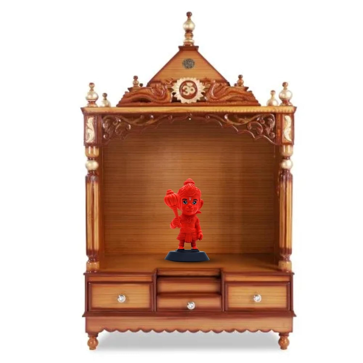 Kesari Hanuman Ji Figurine Showpiece for Car Dashboard, Home Office | Bajrangbali Murti Statue for Hindu Temple, Spiritual Decor | Gift for Devotees