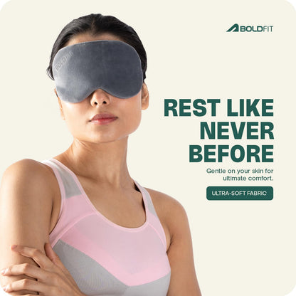 Boldfit Eye Mask for Sleeping with Adjustable Strap Super Soft Sleep Masks Blind Fold for Comfortable Travelling Sleep Mask Pad for Girls Eye Masks Blind Folds for Sleeping - Green Grey (Pack of 2)