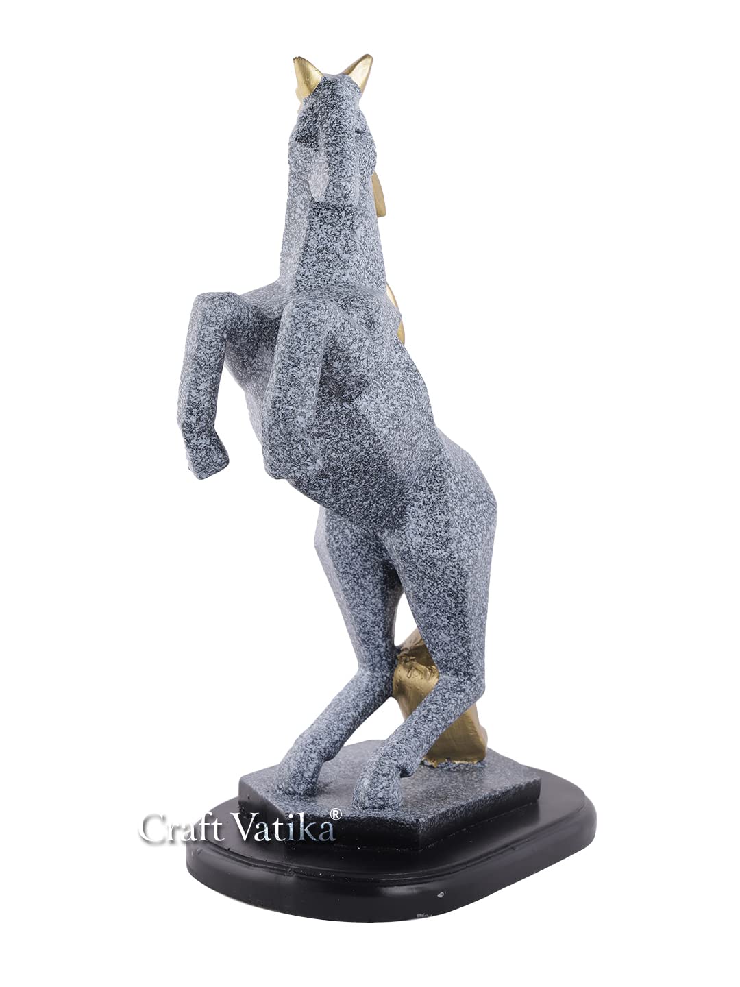 Horse with Uplifted Legs Standing Showpiece Statue for Home Decor Office Living Room Decoration Gift Item (Inches), Resin