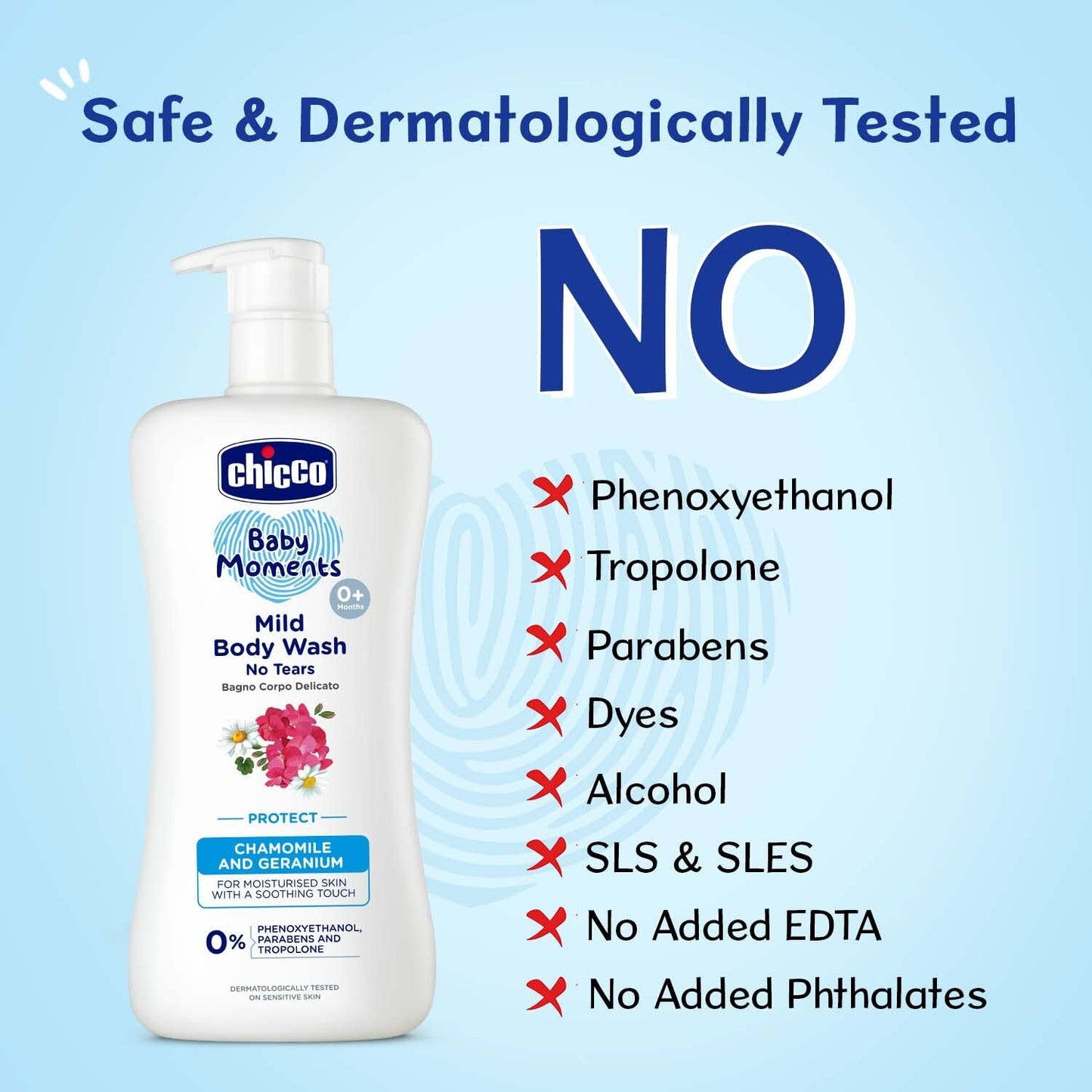 Chicco Baby Moments Mild Body Wash Protect, New Advanced formula with Natural Ingredients, No tears, Suitable for Baby’s Body Wash, No Phenoxyethanol and Parabens (200ml)