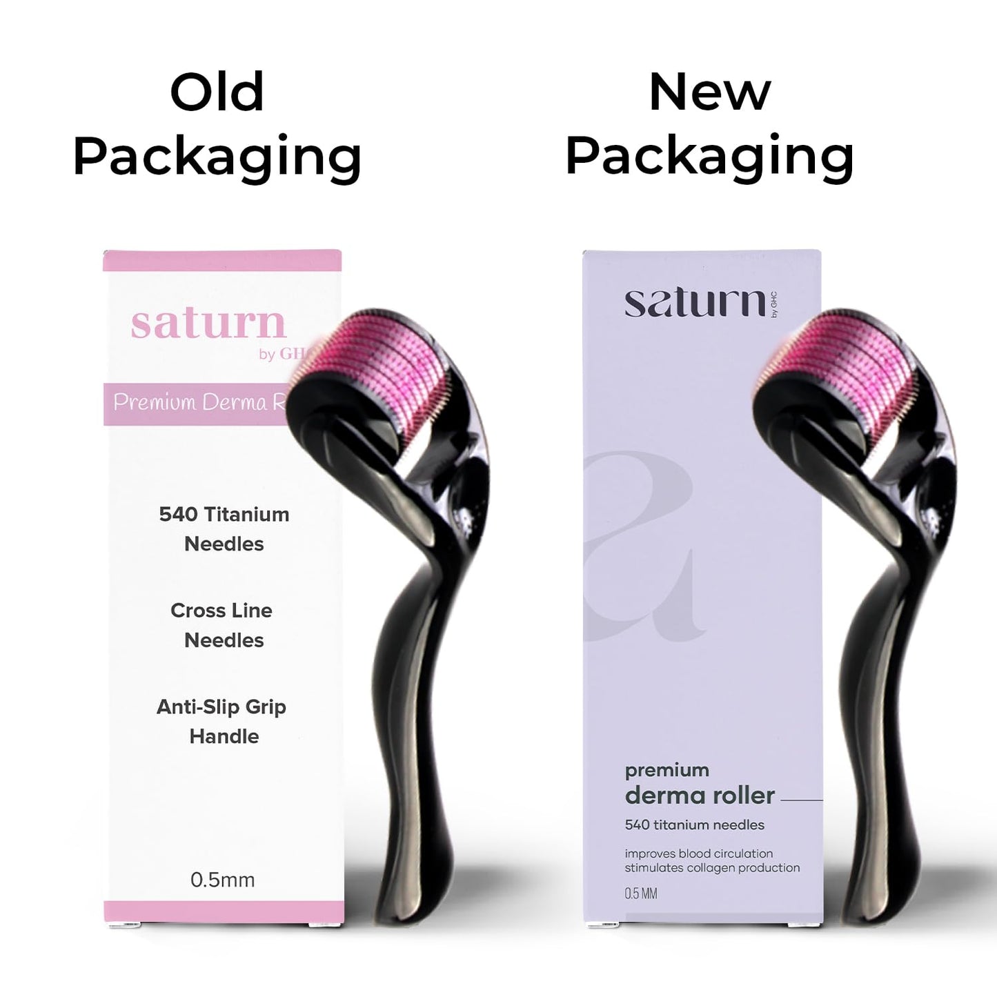 Saturn by GHC 0.5mm Derma Roller: 540 Titanium Micro Needles for Hair Growth & Hair Care | Minimize Hair Fall, Boost Follicle Stimulation | User-Friendly, Safe & Effective