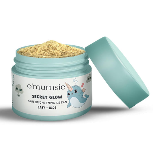 O'mumsie Natural Ubtan Powder For Kids | Effective Tan Removal & Helps in Skin Glow | Enriched with Chickpea & Turmeric | 100% Natural & Organic with Euro Certified - 50g