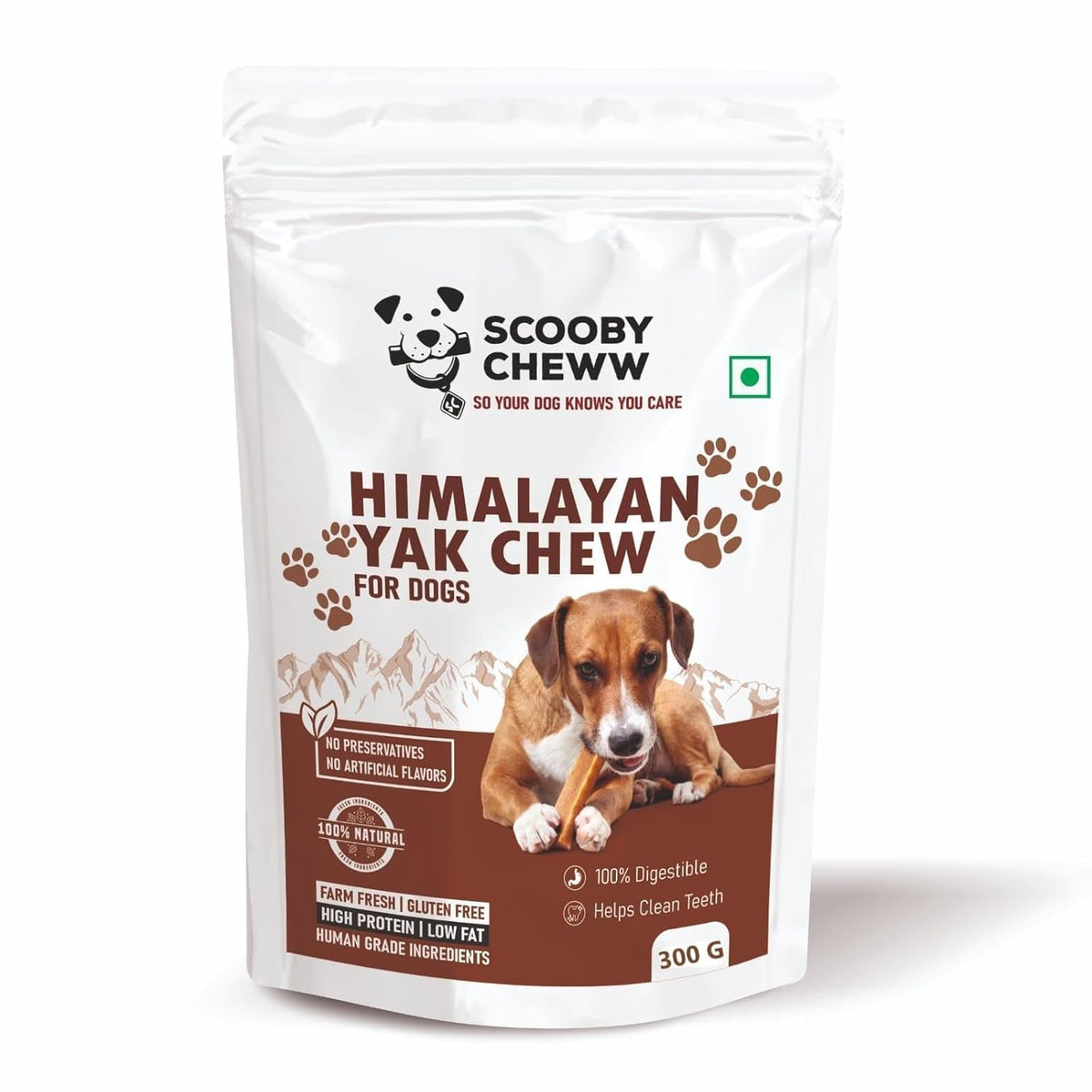 Himalayan Yak Cheese by Scooby Cheww | 100% Natural Vegetarian Yak Chew | Protein & Calcium-Rich Dental Hygiene Dog Treat | Delicious, Nutritious Long-Lasting Chew for All Breeds | 300g Pack