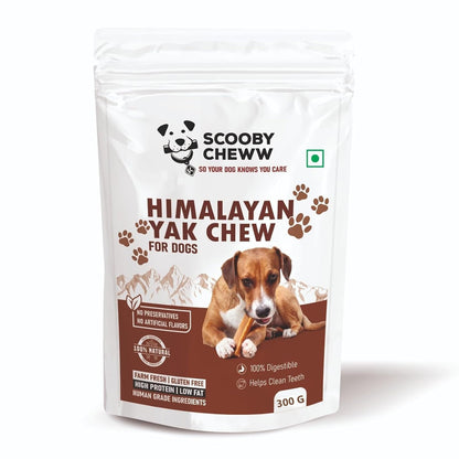 Himalayan Yak Cheese by Scooby Cheww | 100% Natural Vegetarian Yak Chew | Protein & Calcium-Rich Dental Hygiene Dog Treat | Delicious, Nutritious Long-Lasting Chew for All Breeds | 300g Pack