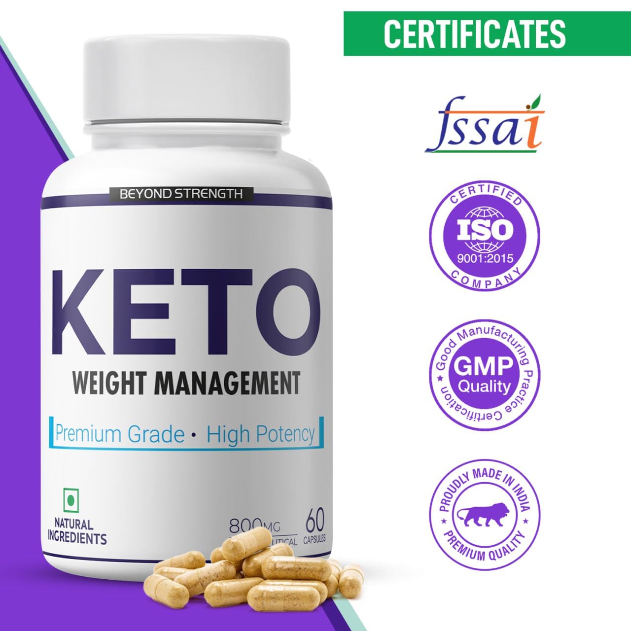 Herbal Max Keto Advanced Weight Management – 800mg | 60 Capsules | With Green Tea, Garcinia Cambogia & Green Coffee Extract | Supports Fat Burn & Metabolism | For Men & Women