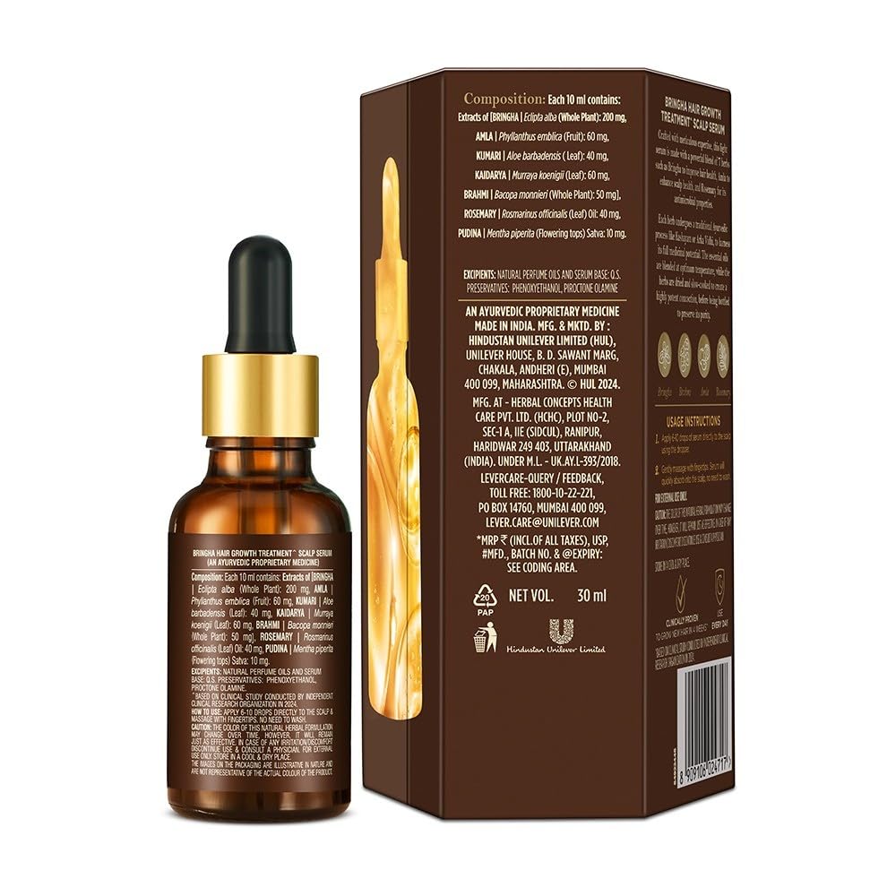 Brown dropper bottle with gold cap and its packaging on a white background