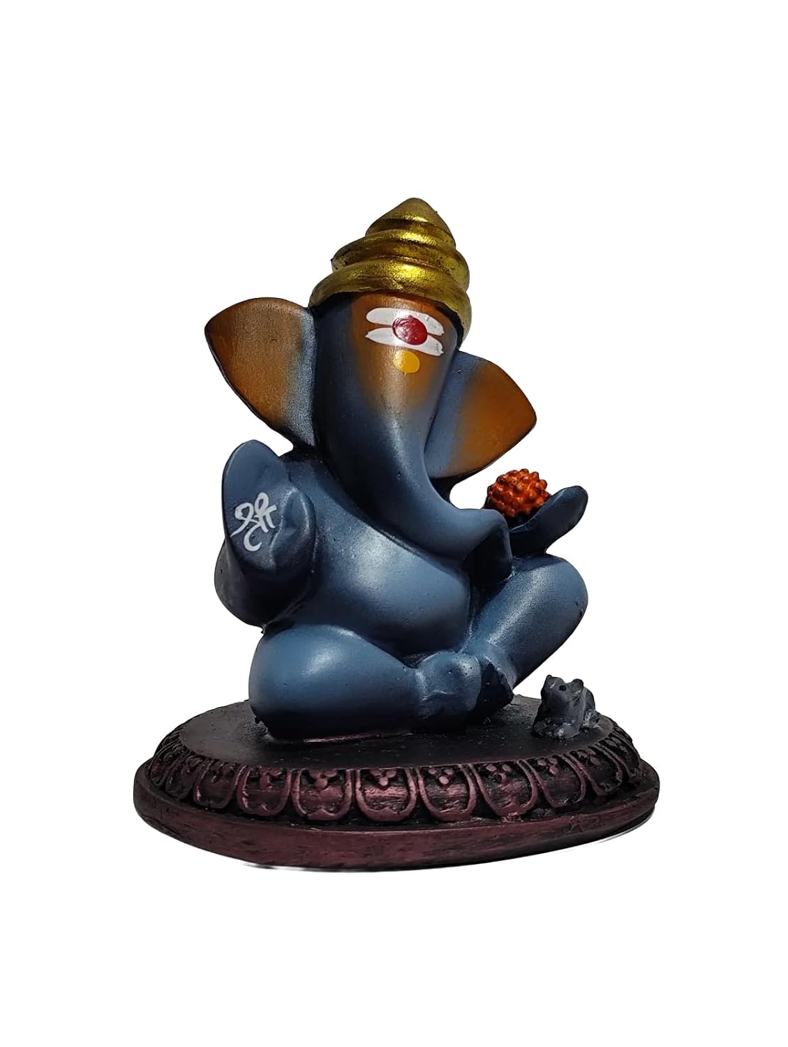 Lord Ganesha Idol with Mouse | 4 Inch Matt Finish Resin Murti | Solid Grey | for Home, Office, Car Dashboard & Gifting
