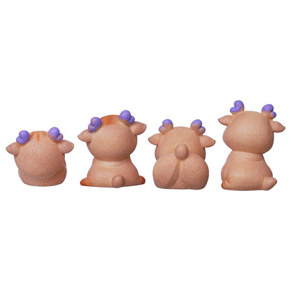 Set of 4 Miniature Cute Deer Statues Animal Figurines Showpiece for Home Decor Living Room Valentine Gift for Girlfriend Boyfriend Husband Wife Her Him | Valentine Day Decoration Items