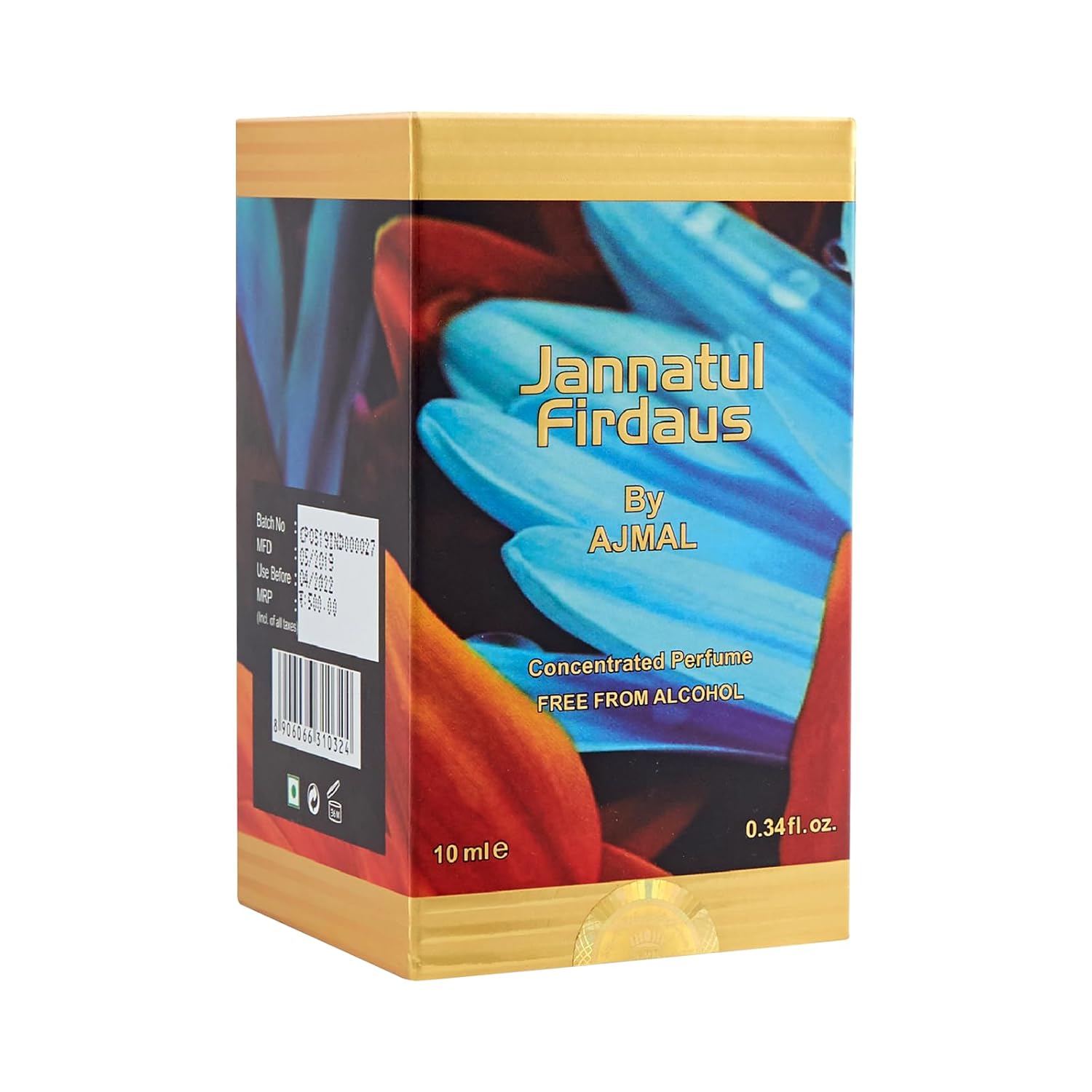 Jannatul Firdaus by Ajmal perfume packaging on a white background