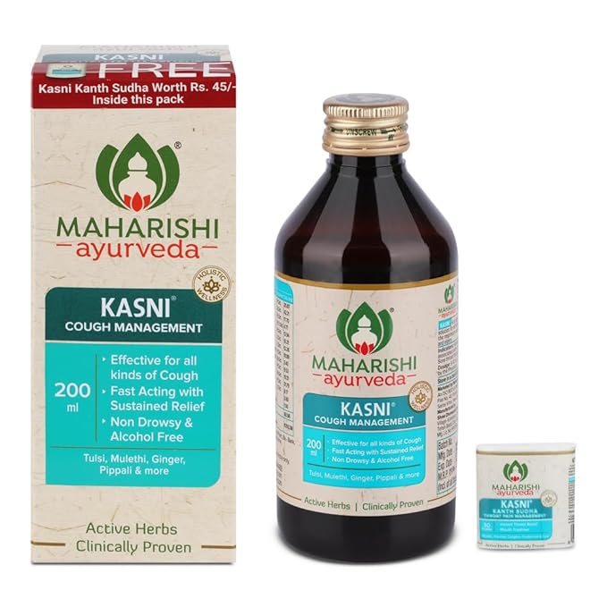 Zephivo Maharishi Ayurveda Kasni Cough Syrup with Kanth Sudha | Ayurvedic Cough Syrup | For All Types Of Cough & Chronic Cough | Non-Drowsy | Non- Habit Forming| Non-alcoholic
