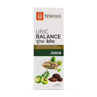 KRISHNA'S HERBAL & AYURVEDA Uric Balance Juice 1000 Ml | Balancing Uric Acid Naturally | Power Of Kutki, Adusa, Arand Mool & 6 More Herbs