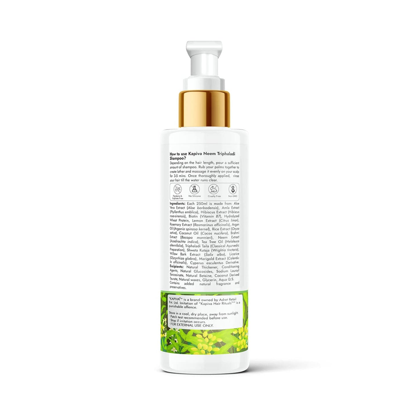 Kapiva Dandruff Control Neem Triphaladi Shampoo | Helps to reduce mild to heavy dandruff in 1 month
