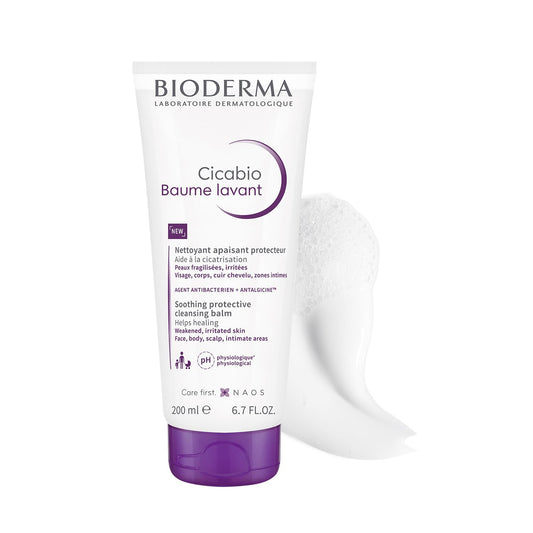 Bioderma Cicabio Baume Lavant tube on a white background