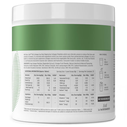 HealthKart hk vitals Veg Collagen Supplement (Orange, 200g) | With Biotin, Vitamin C, E, Sodium Hyaluronate | For Healthy Skin, Hair & Nails