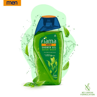Fiama Men Body Wash Shower Gel Quick Wash, 250ml, Body Wash for Men with Skin Conditioners for Moisturised, Soft & Refreshed Skin, Mens Moisurising Bodywash for Dry Skin