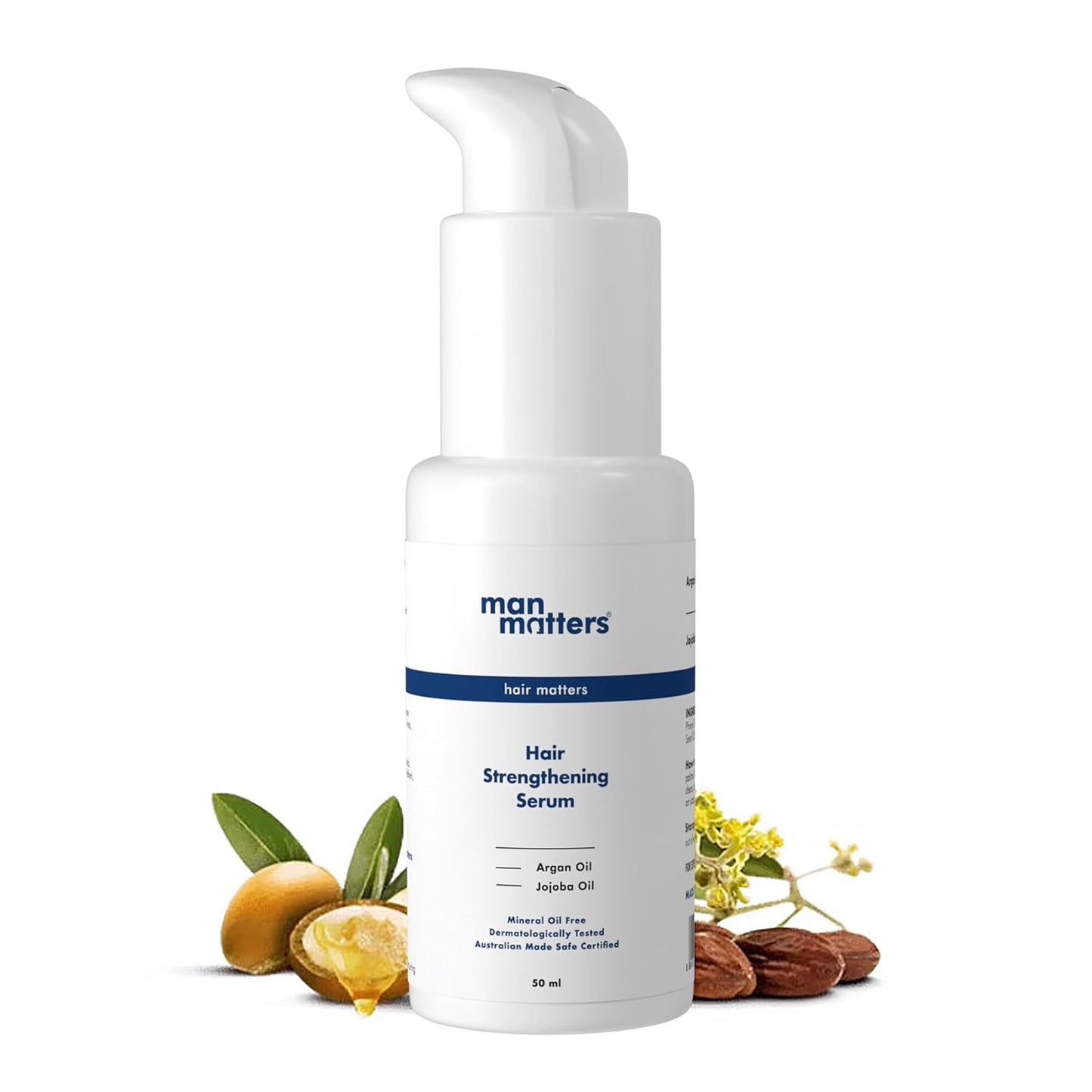 Man Matters Hair Serum for Men With Jojoba and Argan oil | For Silkier, Shinier, Smoother & Frizz Free Hair | Instant Shine & Smoothness | Non Sticky Hair Serum | 90ml