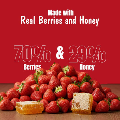 Eatopia Sugar Free Strawberry Honey Jam | 100% Pure & Natural | Healthy Jam for Kids & Adults | No Added Flavours & Preservatives | 70% Real Strawberries | Sweetness from Real Fruits & Honey | Pack of 1 | 240g