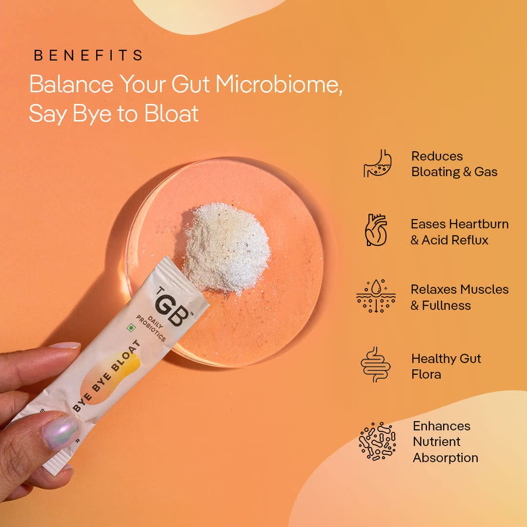 The Good Bug Bye Bye Bloat Supergut Powder For Gut Health & Strong Digestion | Pre & Probiotic Supplement | Helps With Bloating, Gas & Heartburn | 2.5 Billion Cfu Of Clinically Proven | 15 Days Pack