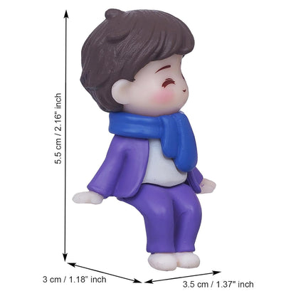 eCraftIndia Valentine Gift for Girlfriend Boyfriend| Plastic Cute Boy Girl Sitting Couple Statue Decorative Showpiece | Valentine Day Gift for Husband Wife Her Him | Valentine Day Decoration Items