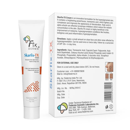 Fixderma Tranexamic Acid + 2% Kojic Acid + 1% Arbutin SKARFIX -TX Face Cream | Pigmentation Removal Cream | Kojic Acid Cream | Uneven Skin Tone - 30 gm