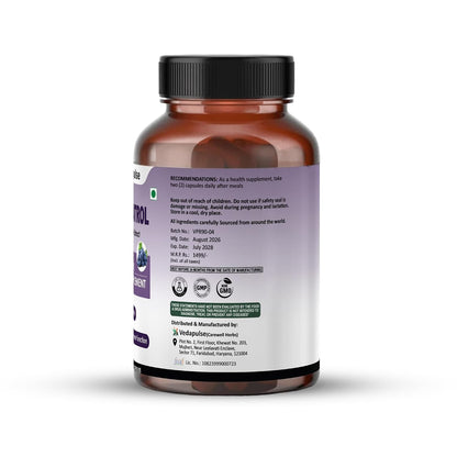Resveratrol 1000mg with Grape Seed, Milk Thistle, Quercetin, NAC, Turmeric & Black Pepper – 90 Veg Capsules | Antioxidant & Heart Health Support | Health Supplement