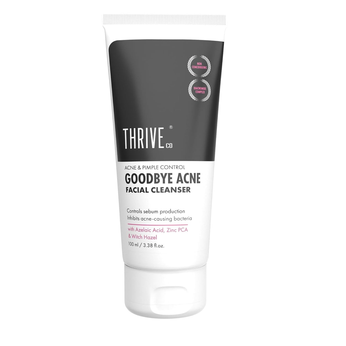 Tube of Thrive Co. Goodbye Acne Facial Cleanser on a white background