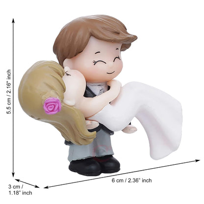eCraftIndia Plastic Bride Kissing Groom Romantic Couple Statue Decorative Showpiece Valentine Gift for Girlfriend Boyfriend Husband Wife Her Him | Valentines Day Gift | Valentine Day Decoration Items