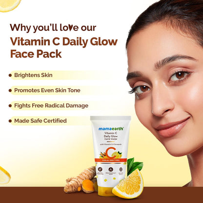 Mamaearth Vitamin C Face Wash with Vitamin C and Turmeric for Skin Illumination - 50 ml