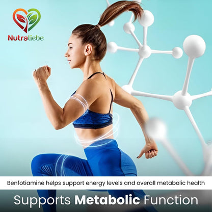 Nutraliebe Benfotiamine 300mg - Fat Soluble Vitamin B1 for Nerve Health Support, 90 Capsules