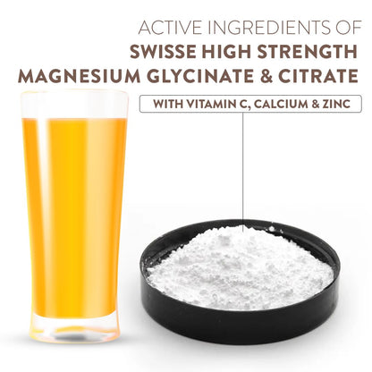 Zephivo Swisse Magnesium Glycinate & Citrate Powder - Maximum Absorption (Australia's No.1 Magnesium Supplement, Manufactured In Australia) Supports Muscle Health, Post Workout Muscle Recovery & Restful Sleep - 90Gm